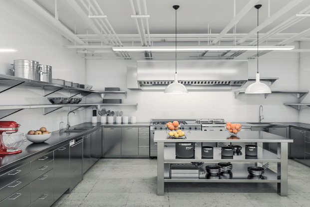 Khu vực bếp ăn khu công nghiệp được trang bị đầy đủ thiết bị hiện đại nhất